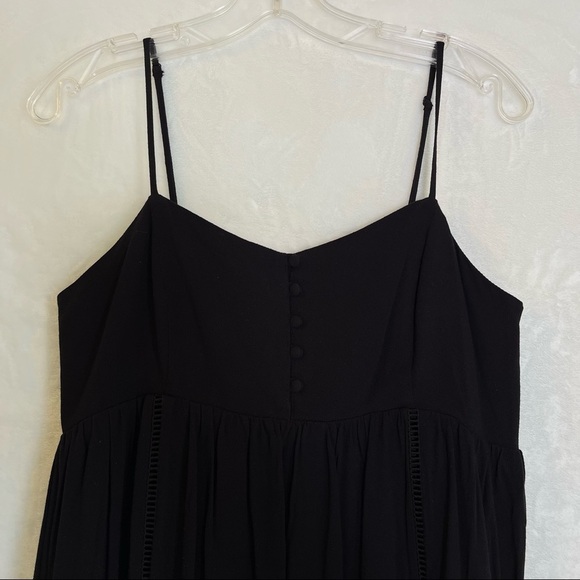 NWT BB Dakota Black High/Low Midi Dress Ruffle Hem Spaghetti Straps Goth Boho - Picture 7 of 7